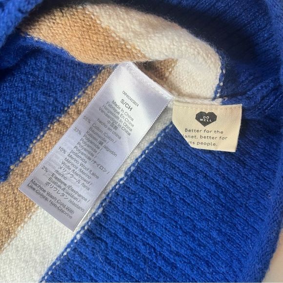 Madewell Striped Belmore Pullover Sweater in Coziest Textured Yarn Small - Picture 8 of 9